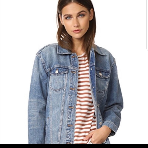 Madewell Sz S Oversized Distressed Denim Jacket C5791